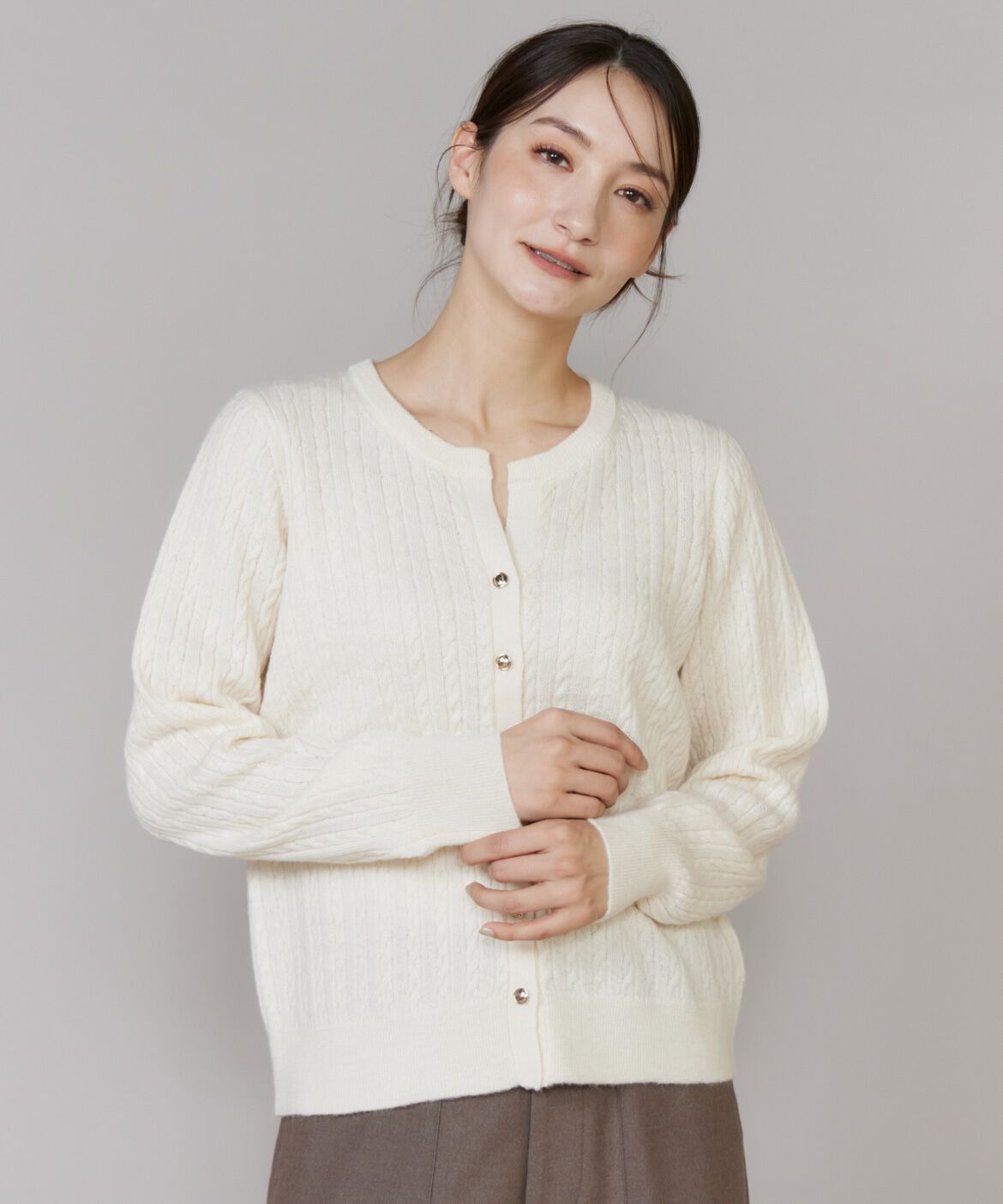DAY by DAY it&rsquo;s international「ケーブル柄アルパカニットカーディガン」|カーディガン|アイボリー2