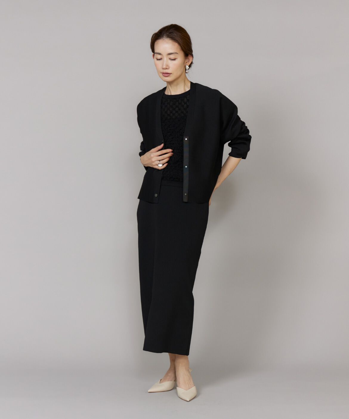 Le Souk「《大きいサイズ》ドルマンスリーブニットカーディガン」|カーディガン|