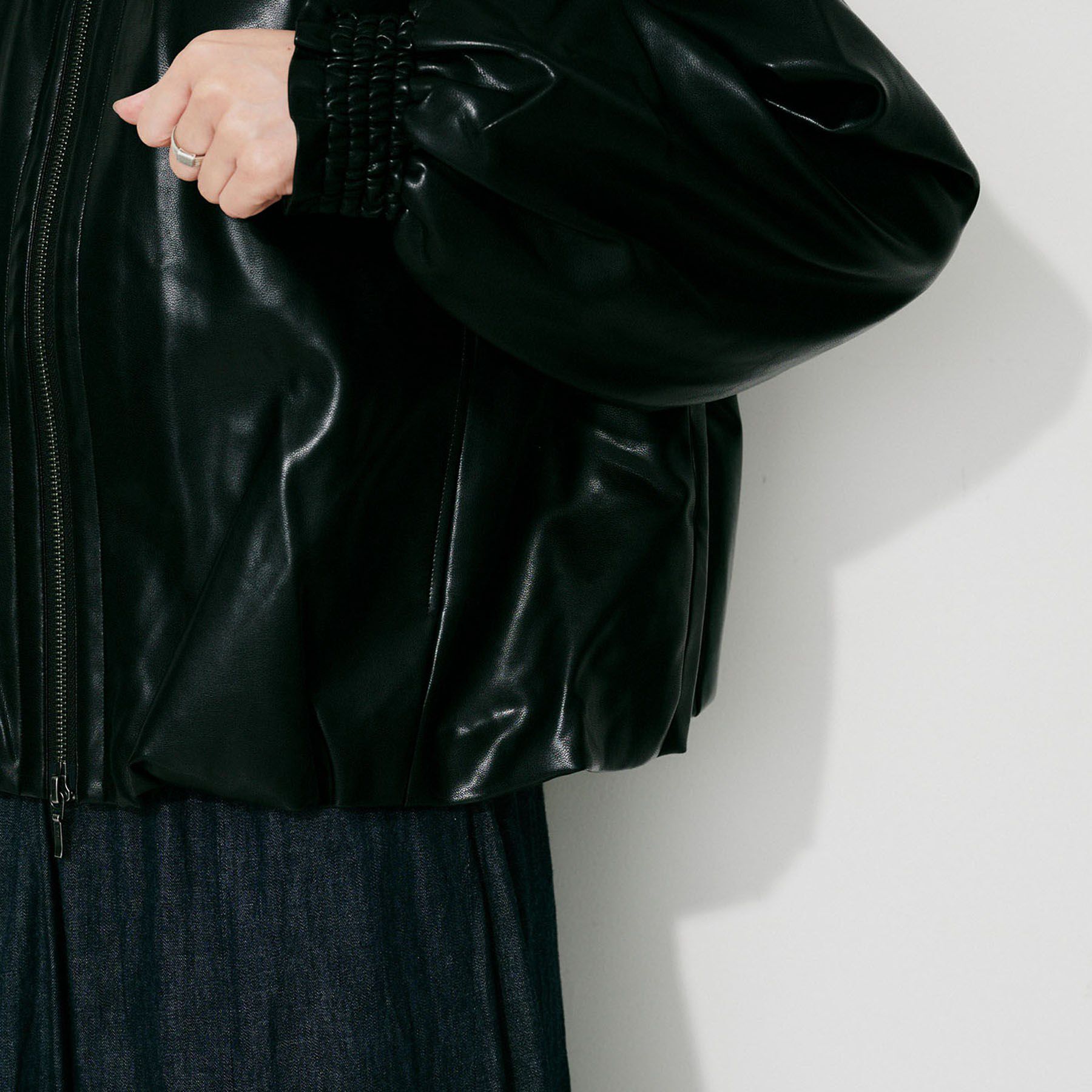 UNTITLED「【MARILYN MOON】ソフトレザー調ブルゾン」|ブルゾン・スタジャン|