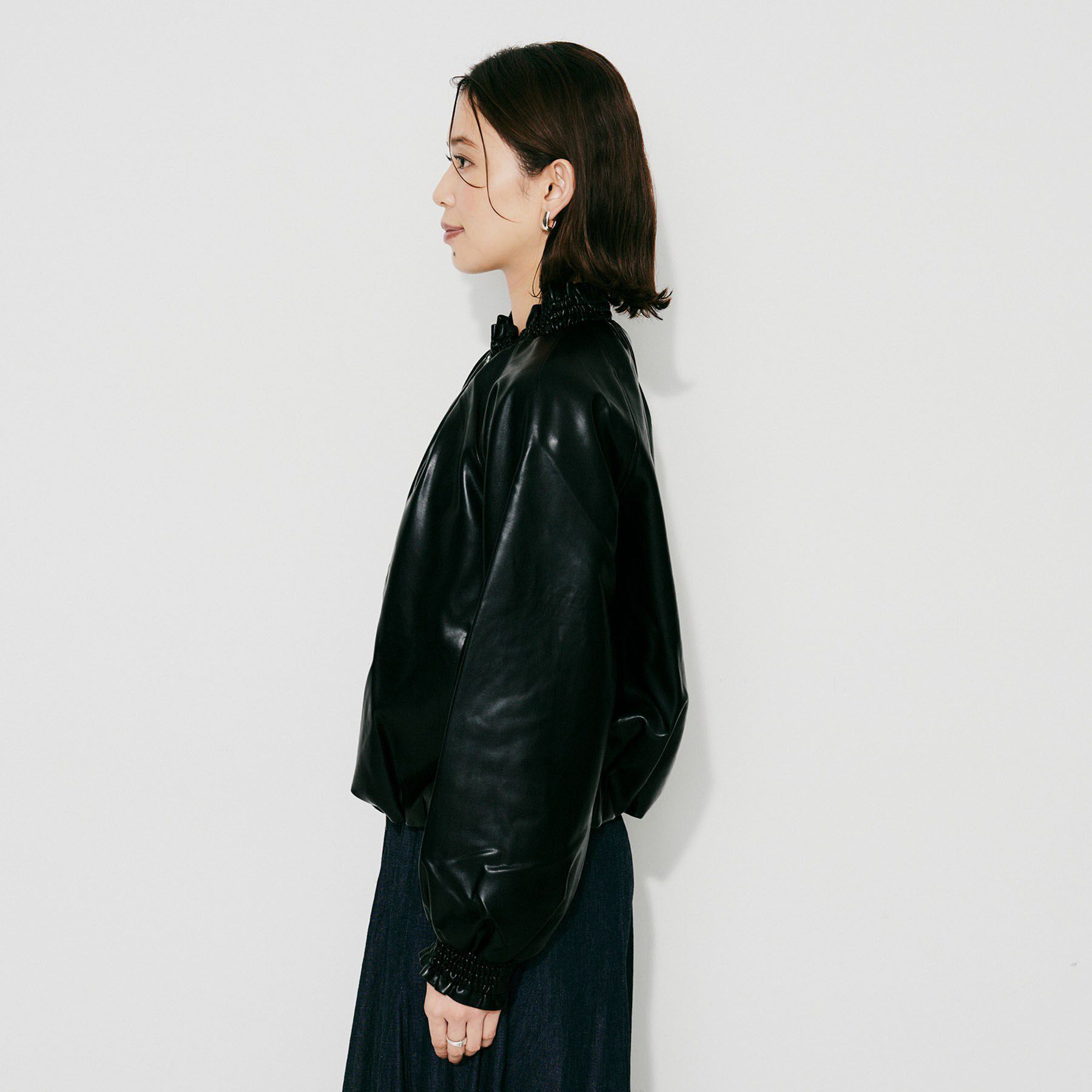 UNTITLED「【MARILYN MOON】ソフトレザー調ブルゾン」|ブルゾン・スタジャン|