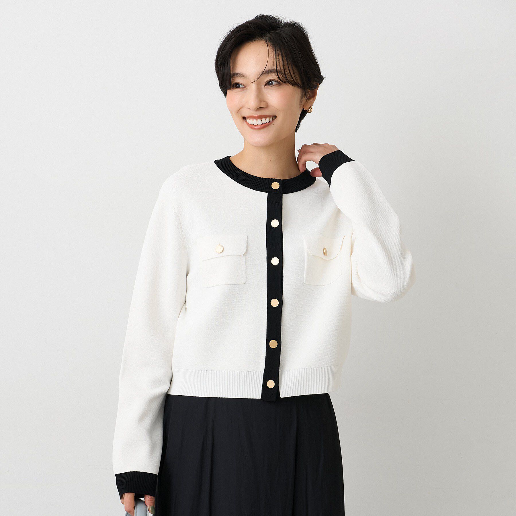 UNTITLED「【洗える/ジャケット風】ミラノリブカーディガン」|カーディガン|