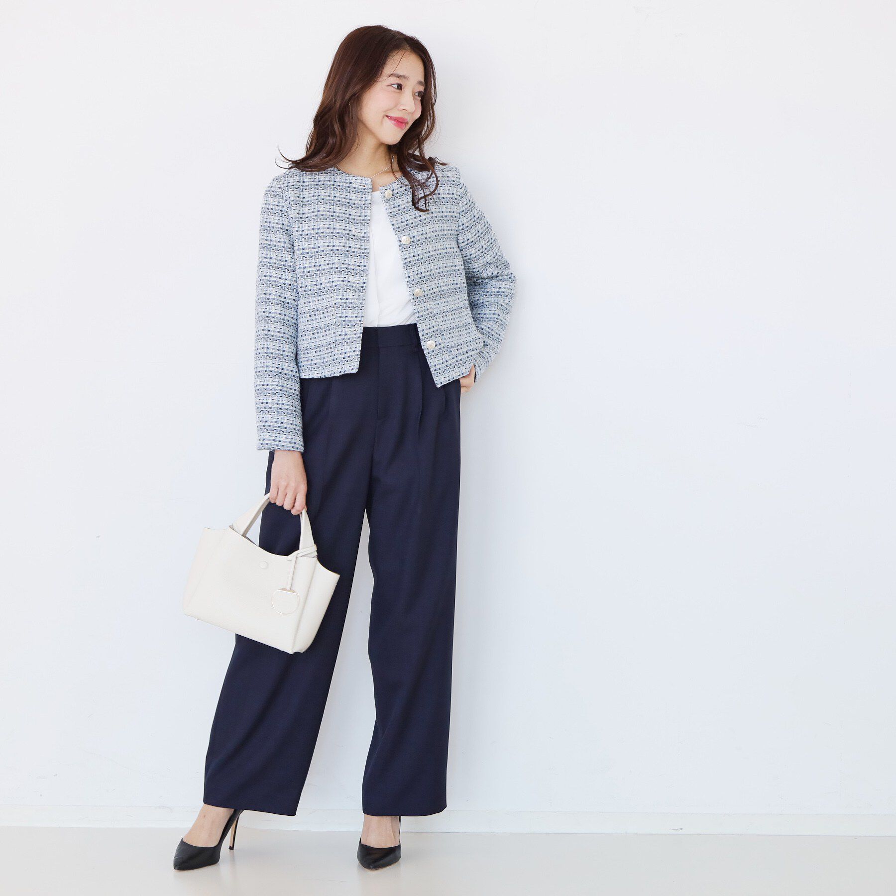 COUP DE CHANCE「【ON/OFF着回し】カラーツイードジャケット」|ノーカラージャケット|