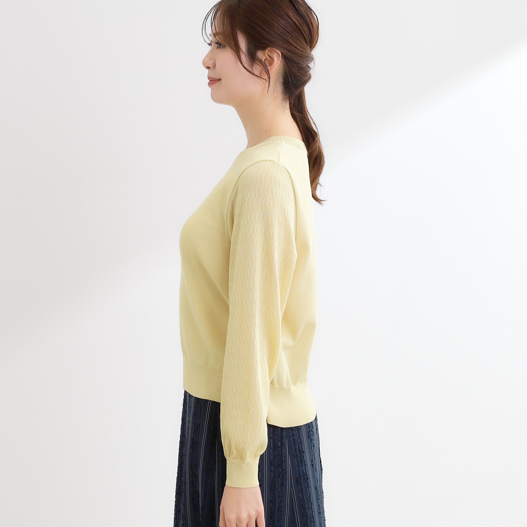 Reflect「透かしスリーブデザインハイゲージニット」|ニット・セーター|