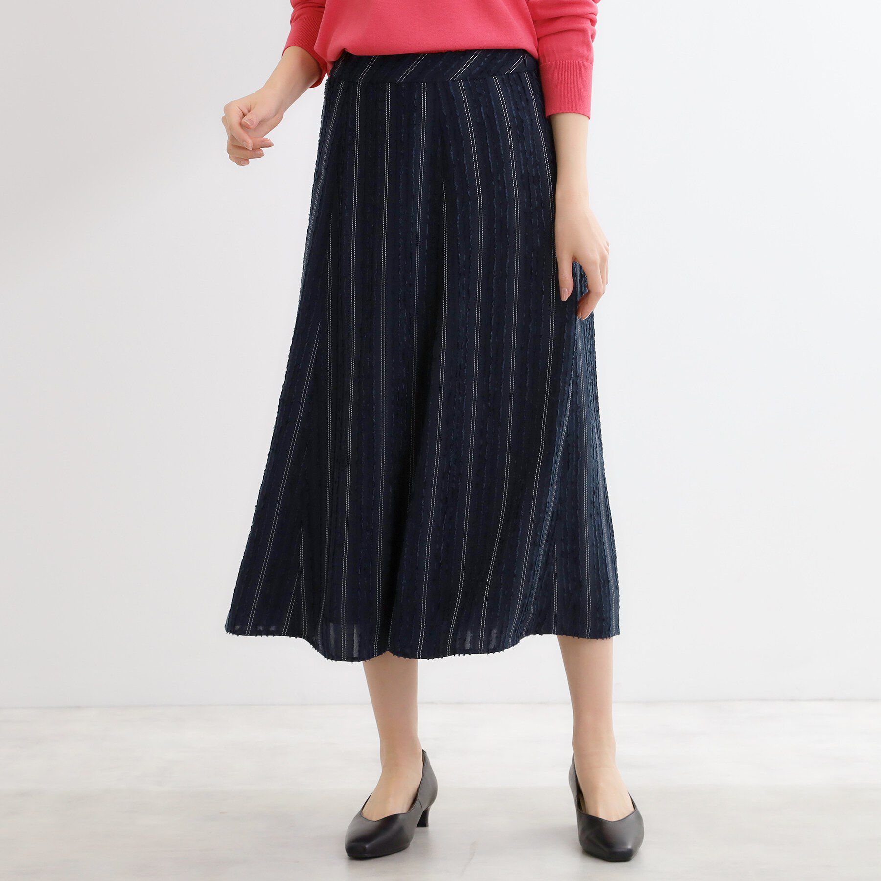 Reflect「【セットアップ可】ストライプ柄ジャカードスカート」|スカート|