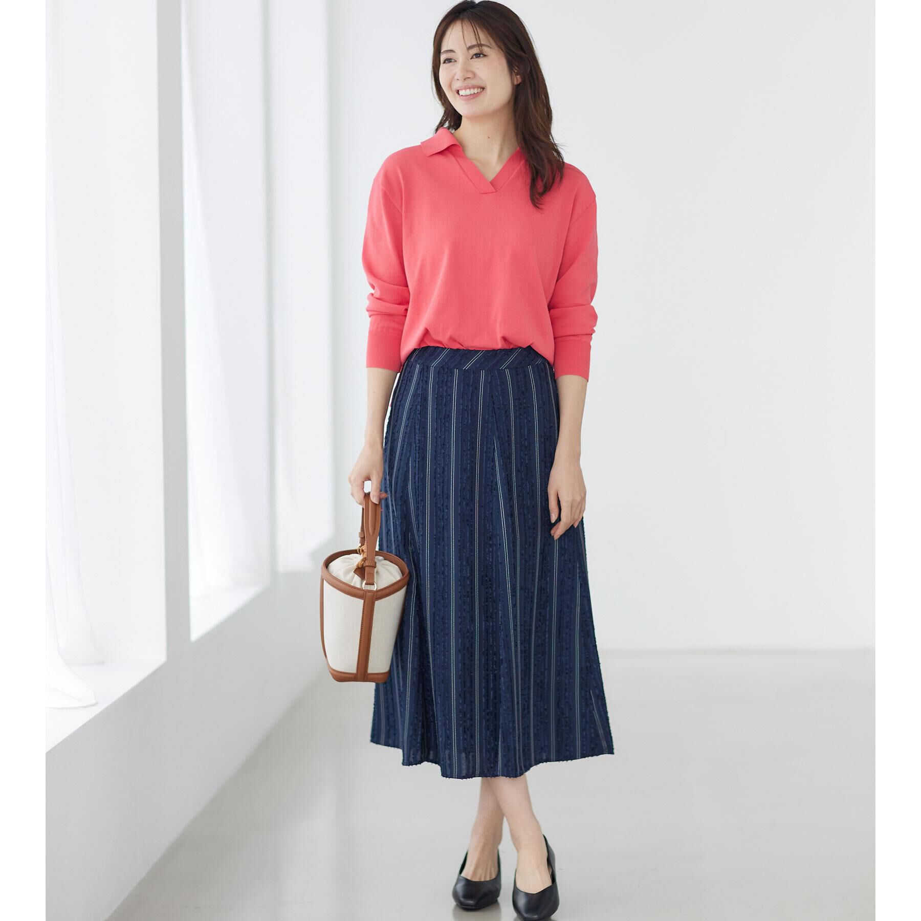 Reflect「【セットアップ可】ストライプ柄ジャカードスカート」|スカート|