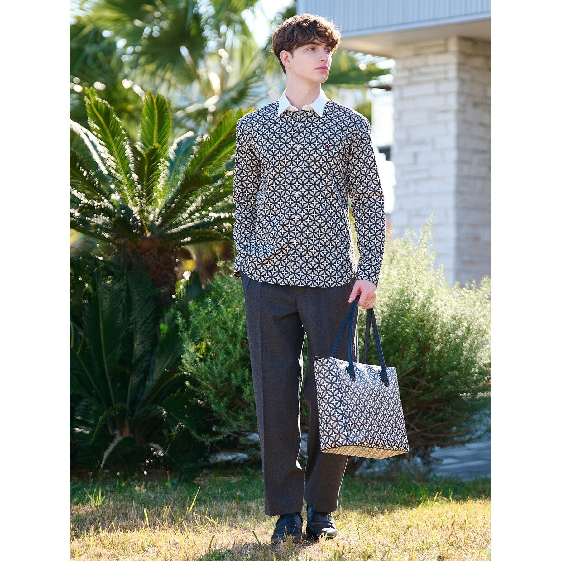 DRESSTERIOR「オーバーラップサークル クレリックシャツ」|シャツ・ブラウス|