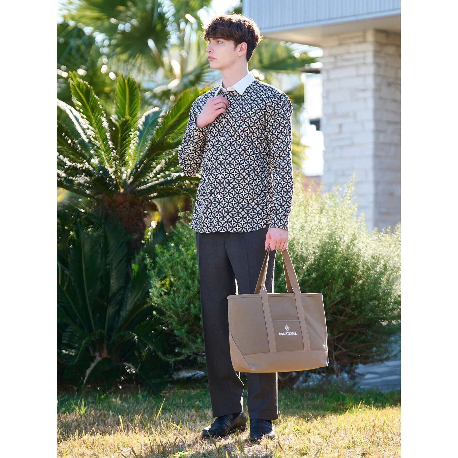 DRESSTERIOR「オーバーラップサークル クレリックシャツ」|シャツ・ブラウス|