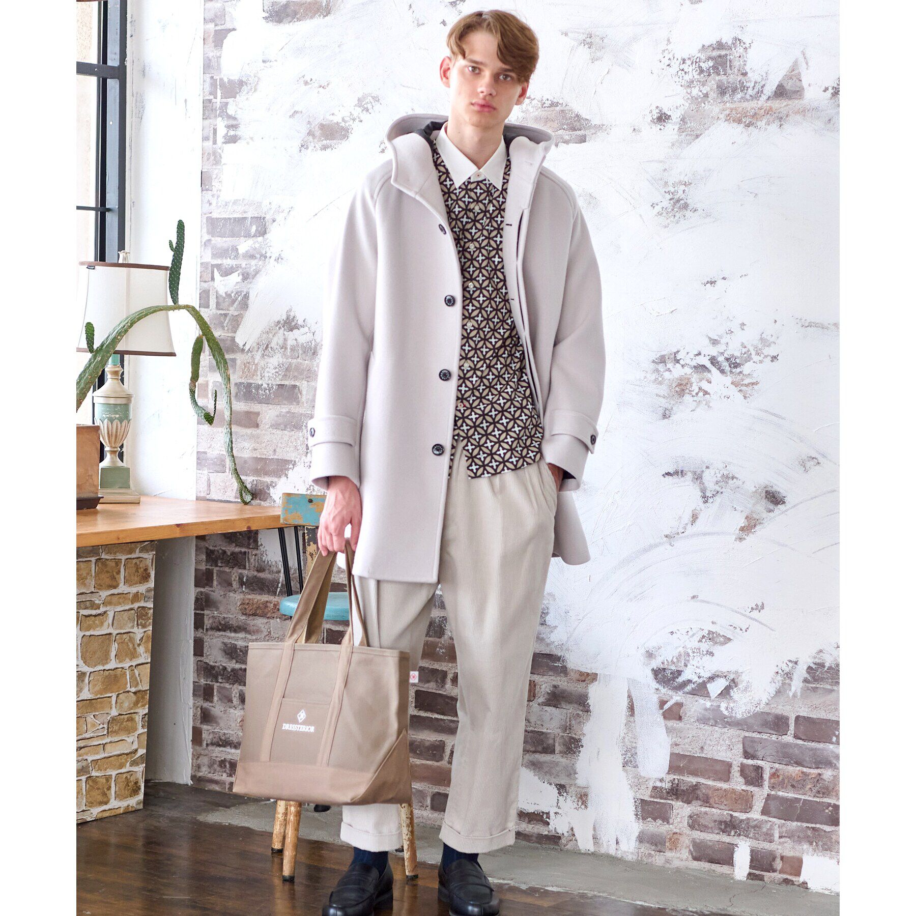 DRESSTERIOR「オーバーラップサークル クレリックシャツ」|シャツ・ブラウス|