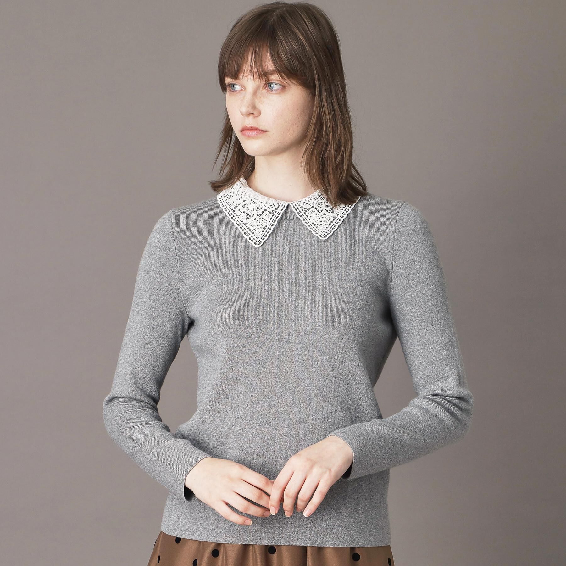 DRESSTERIOR「2WAYレースカラーニット」|ニット・セーター|