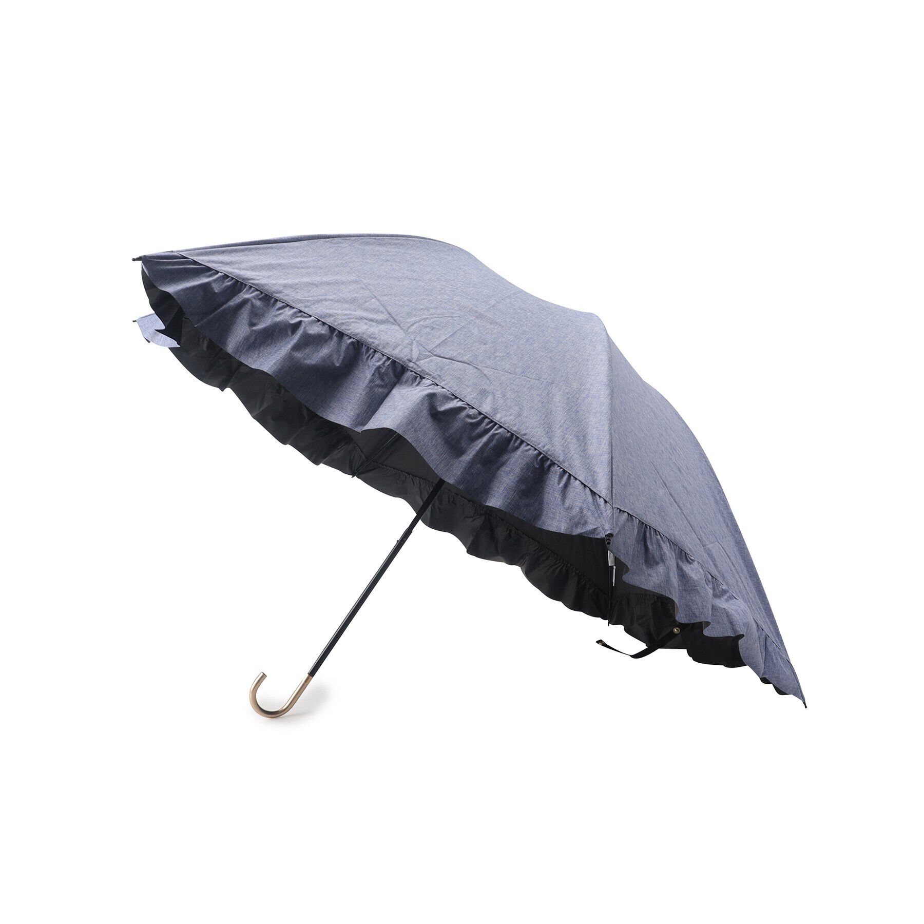 grove「遮光ドームパラソルフリルミニ【晴雨兼用】」|傘|ブルー(091)