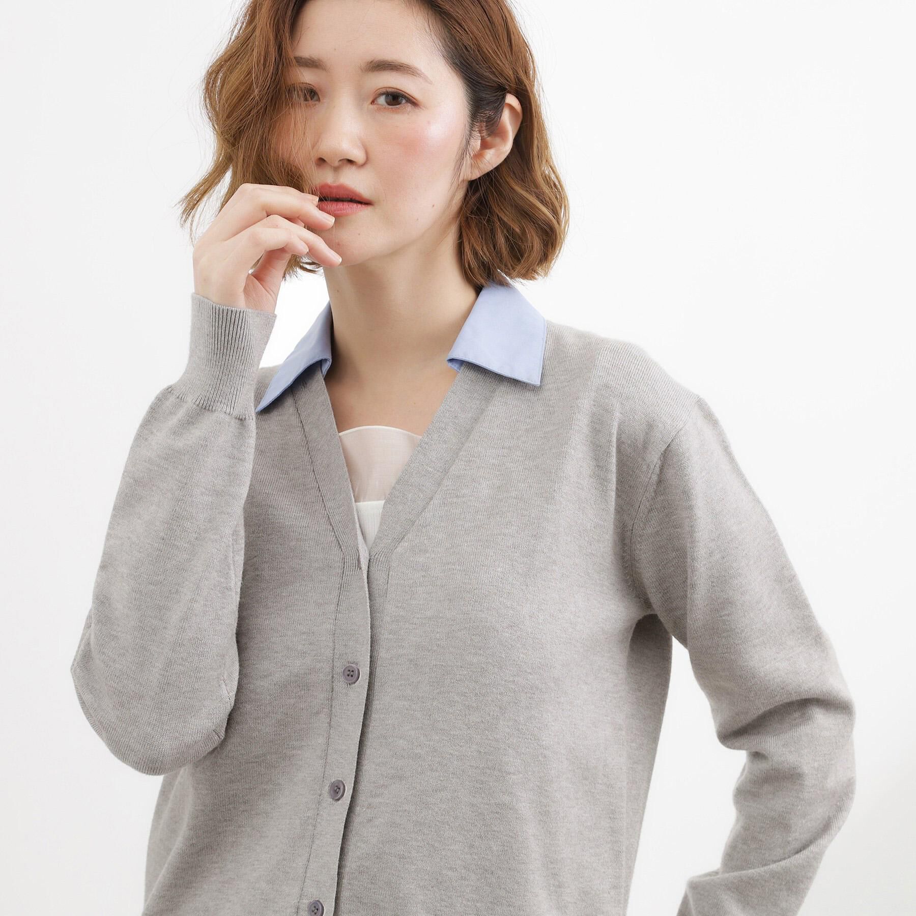 grove「シャツドッキング ニットカーディガン」|カーディガン|