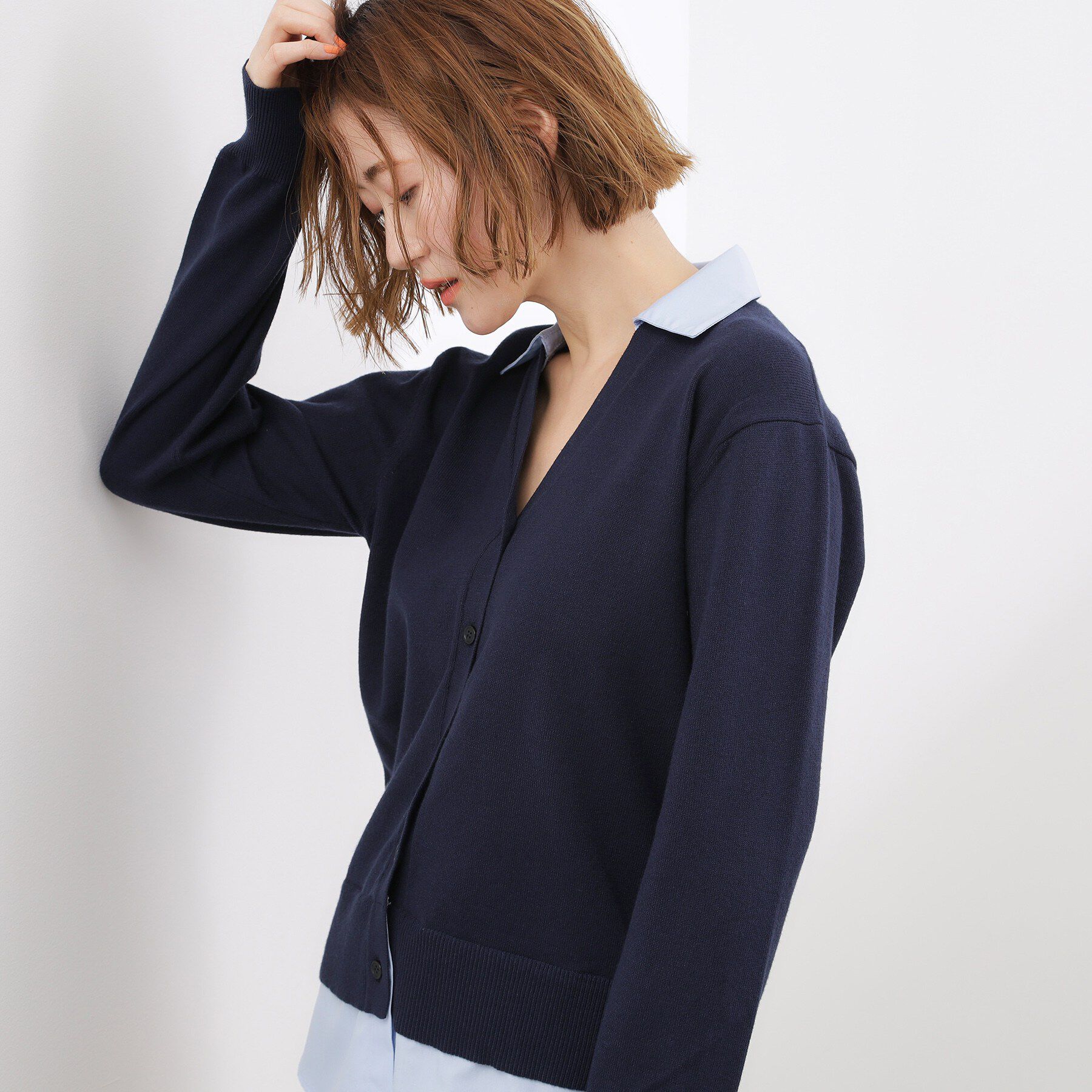 grove「シャツドッキング ニットカーディガン」|カーディガン|