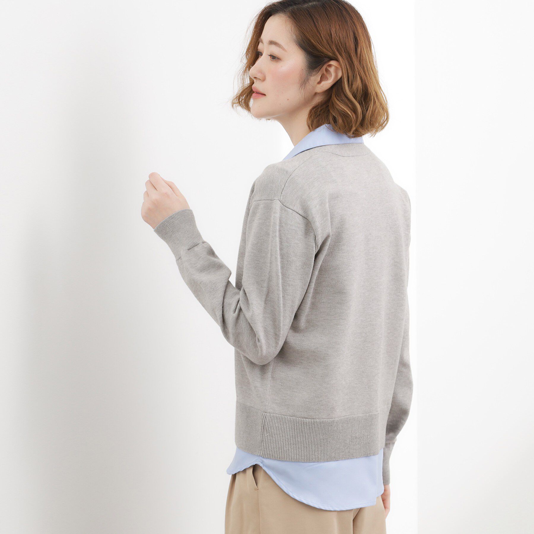 grove「シャツドッキング ニットカーディガン」|カーディガン|