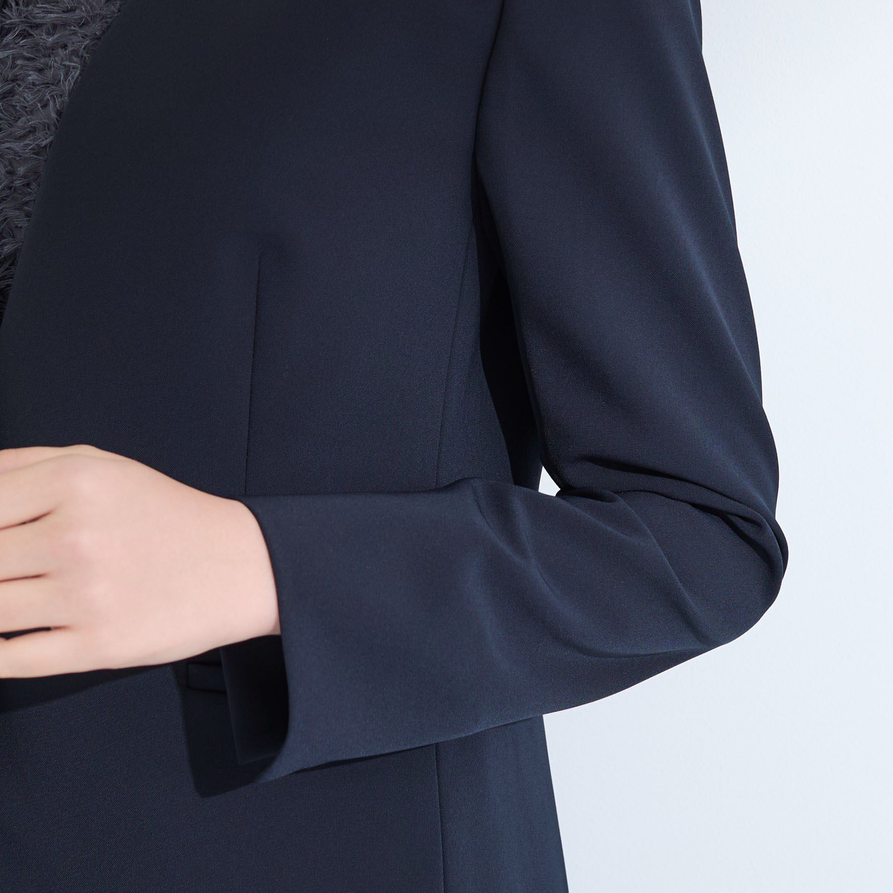 INDIVI「【洗える／UVケア】ストレッチノーカラージャケット」|スーツ|