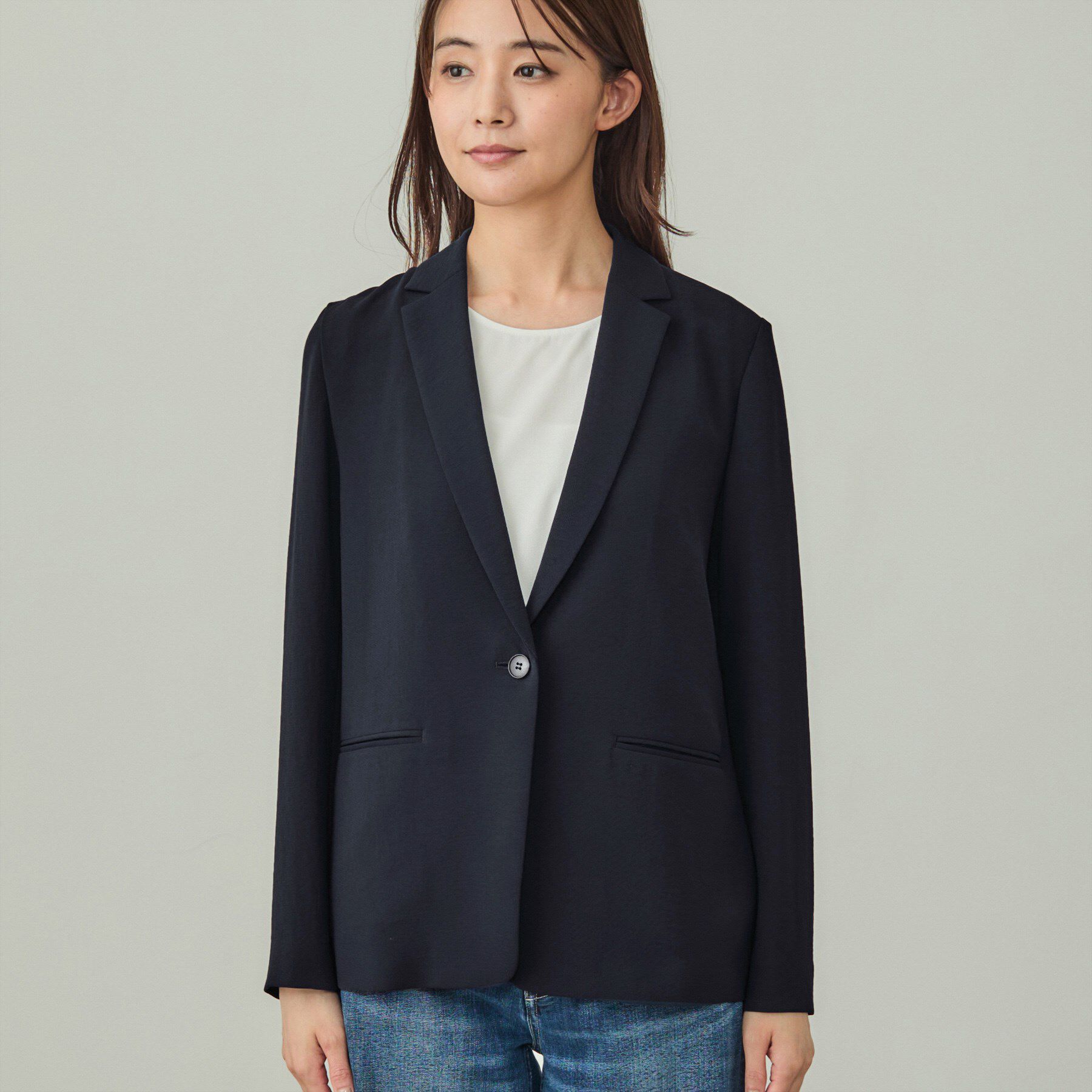 INDIVI「【洗える／UVケア】テーラード ナロージャケット」|スーツ|