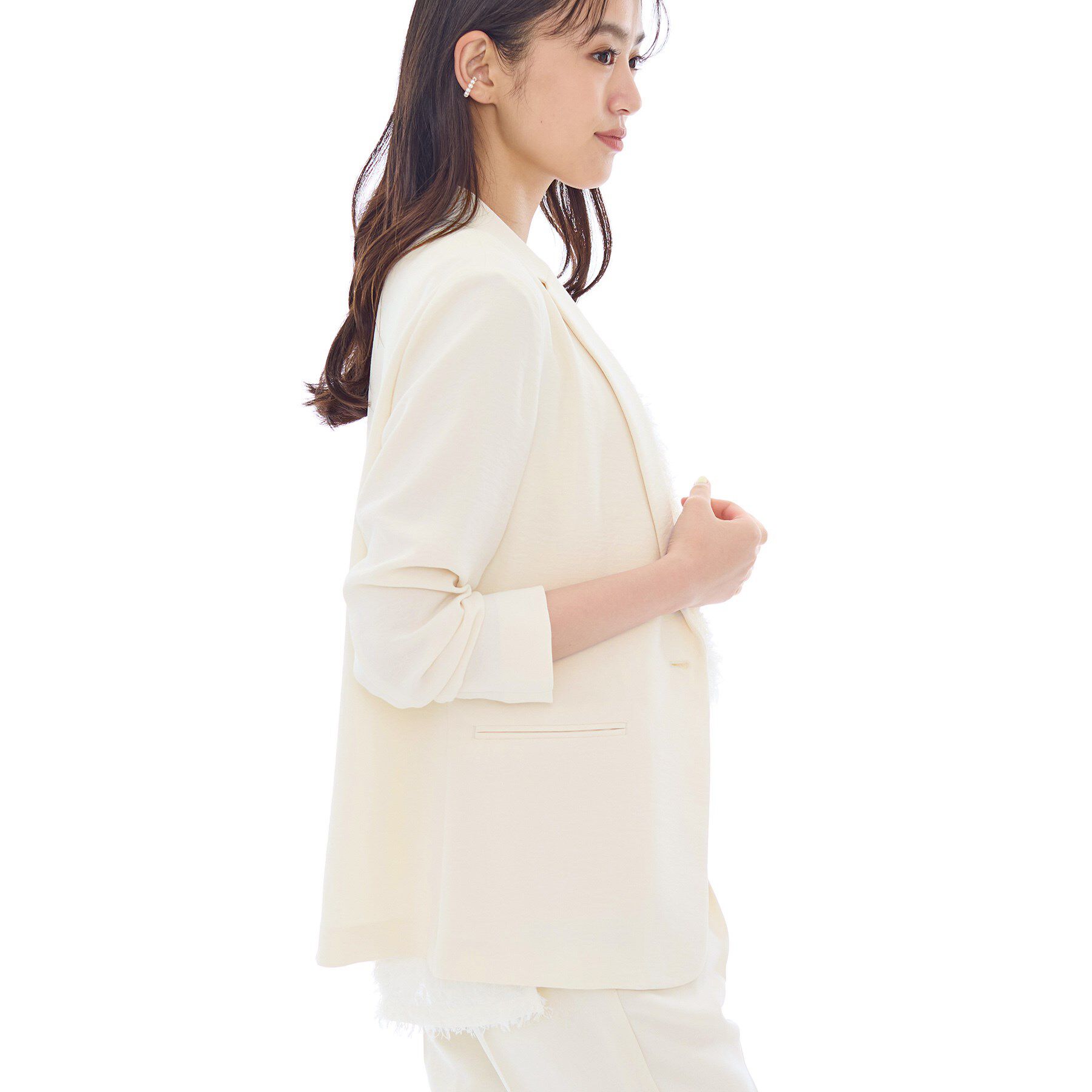 INDIVI「【洗える／UVケア】テーラード ナロージャケット」|スーツ|