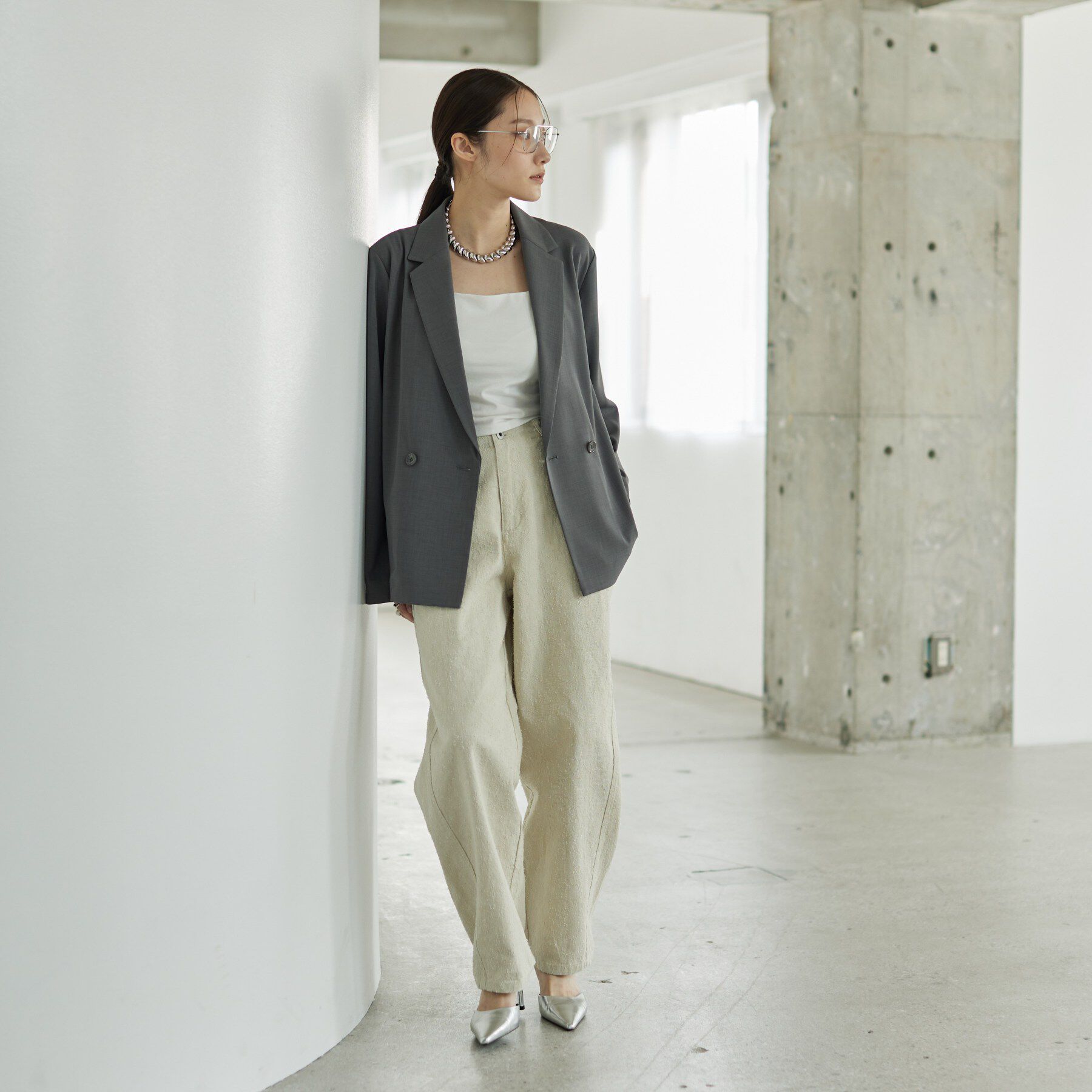 GALLEST「Comfy SET UP｜ダブルブレストイージージャケット【セットアップ対応／通勤／カセット服】」|テーラードジャケット|