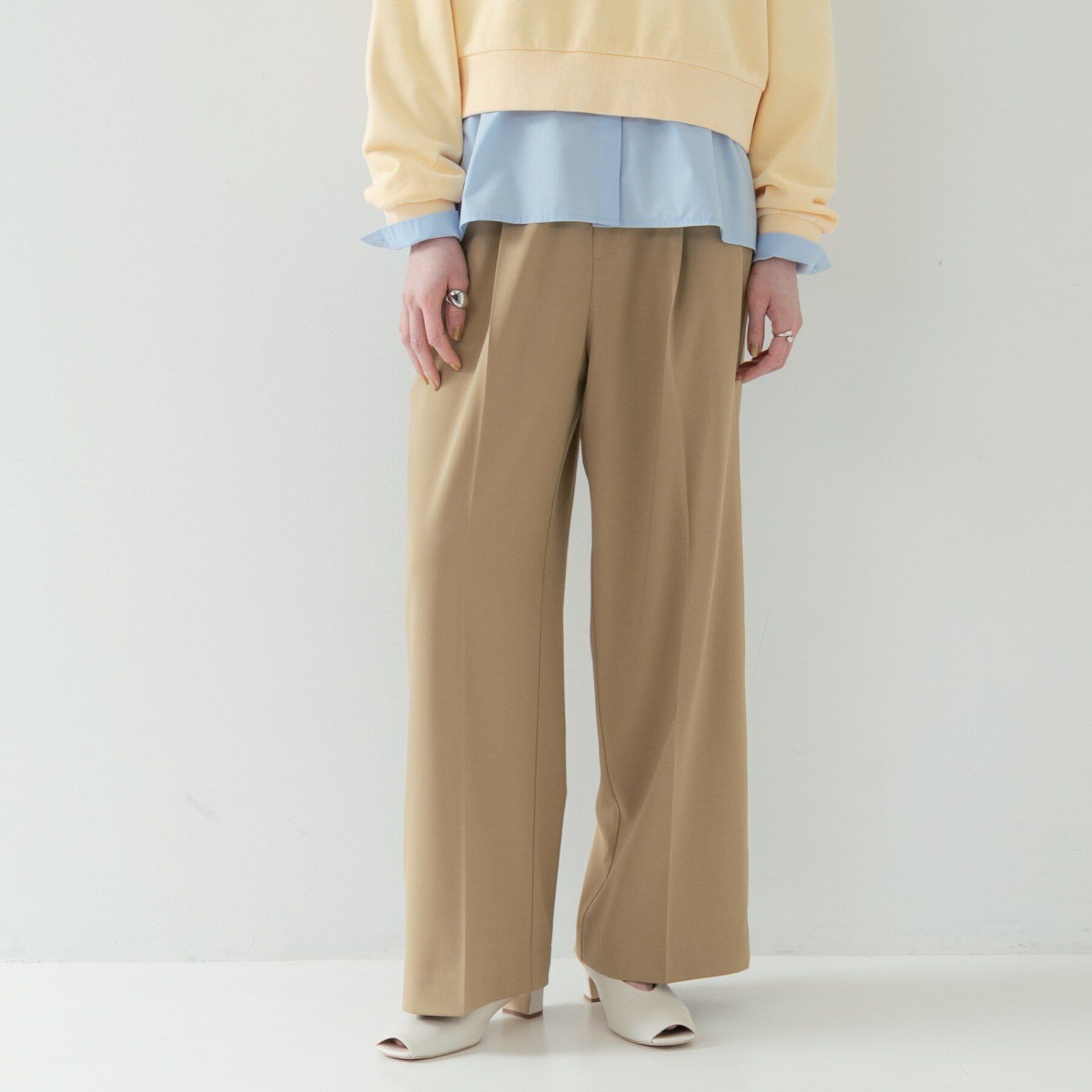 GALLEST「Comfy SET UP｜イージーストレートワイドパンツ【セットアップ対応／通勤／カセット服】」|その他|キャメルブラウン(0