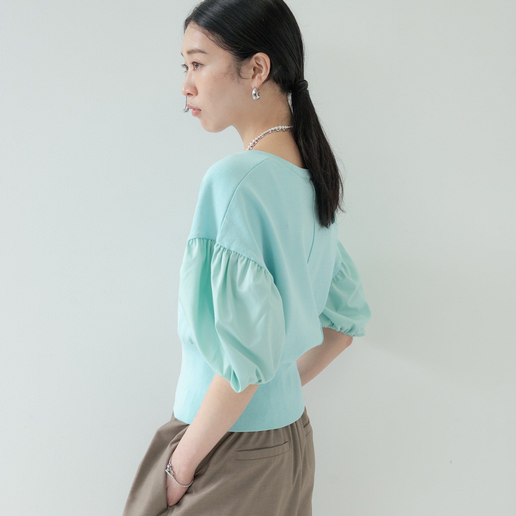 GALLEST「ドッキングパフスリーブニット」|ニット・セーター|