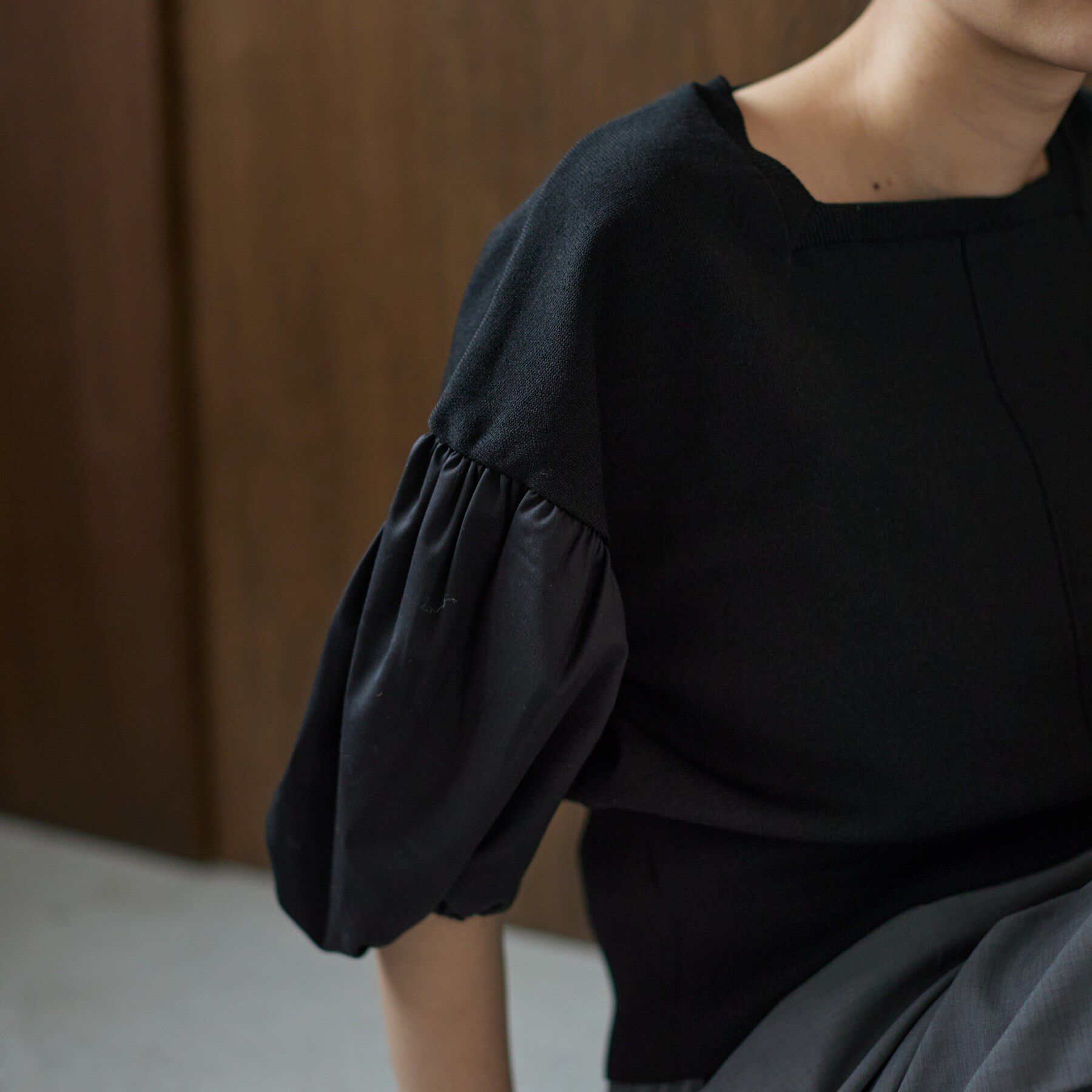 GALLEST「ドッキングパフスリーブニット」|ニット・セーター|