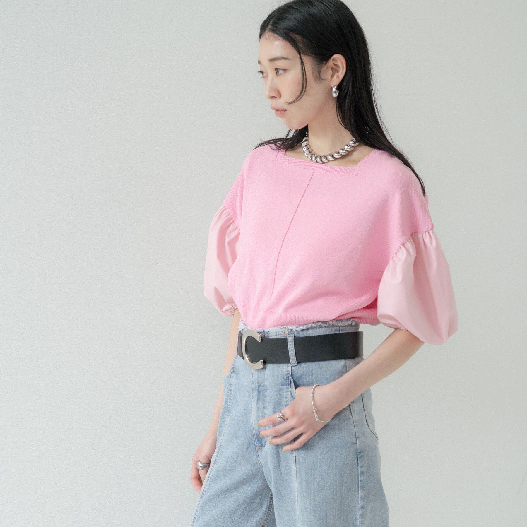 GALLEST「ドッキングパフスリーブニット」|ニット・セーター|