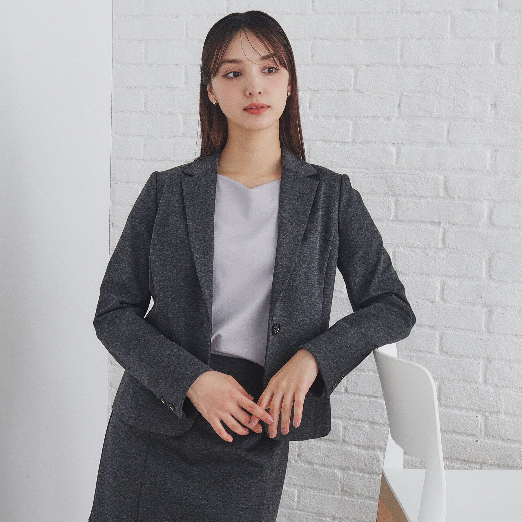 index「《5色展開/XS-LLサイズ》ストレッチテーラードジャケット/セットアップ対応【イージーアイロン】」|テーラードジャケット|チャコールグレー(0