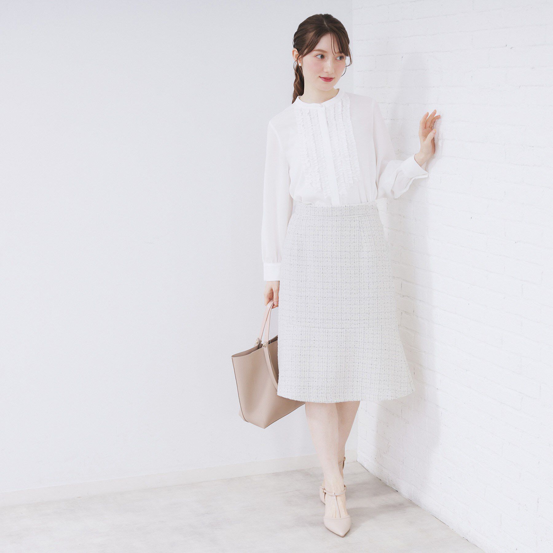 index「≪通勤・セレモニー/セットアップ対応≫フレアツイードスカート【洗濯機OK】」|スカート|
