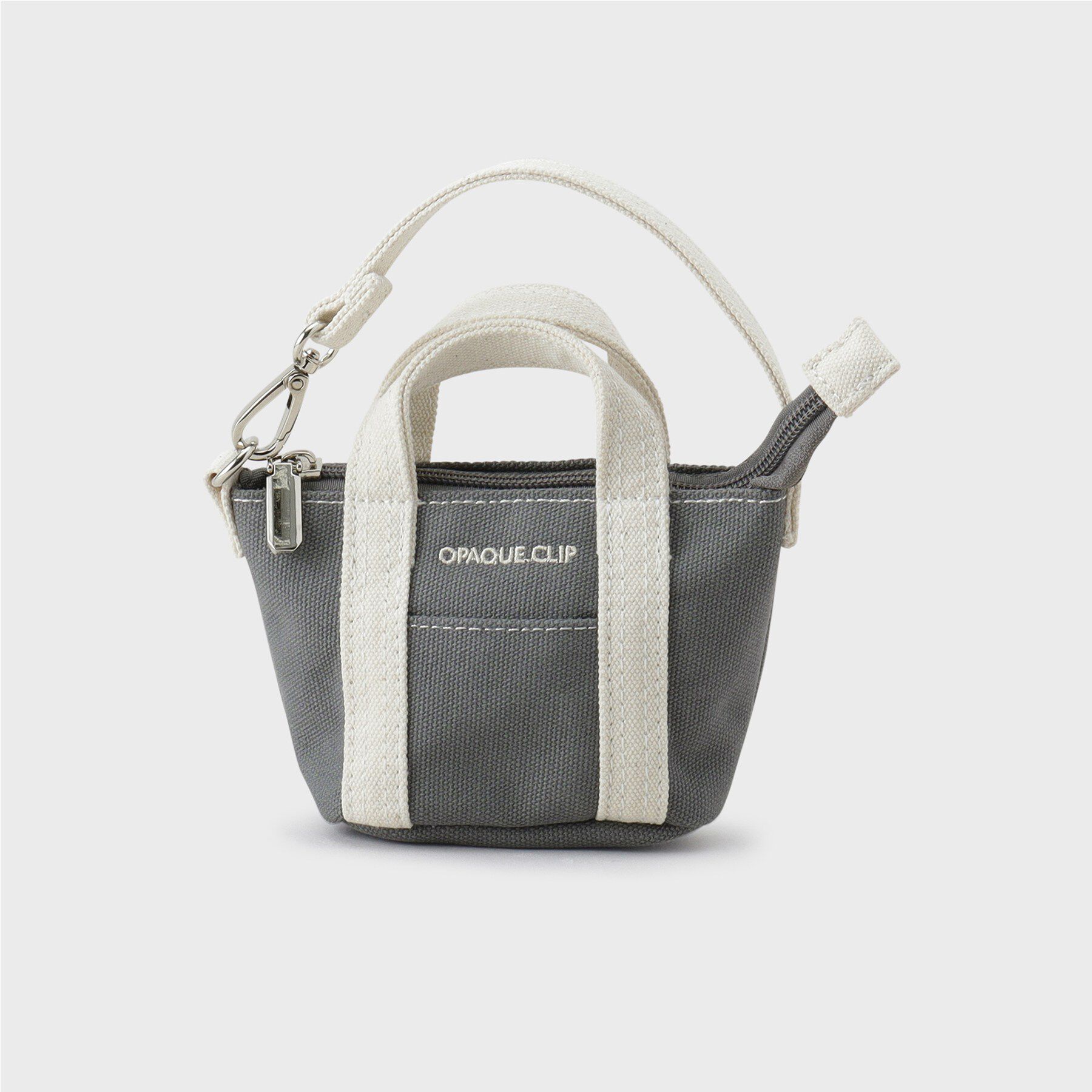 OPAQUE.CLIP「バイカラー帆布ミニBAGチャーム」|キーケース|チャコールグレー(0