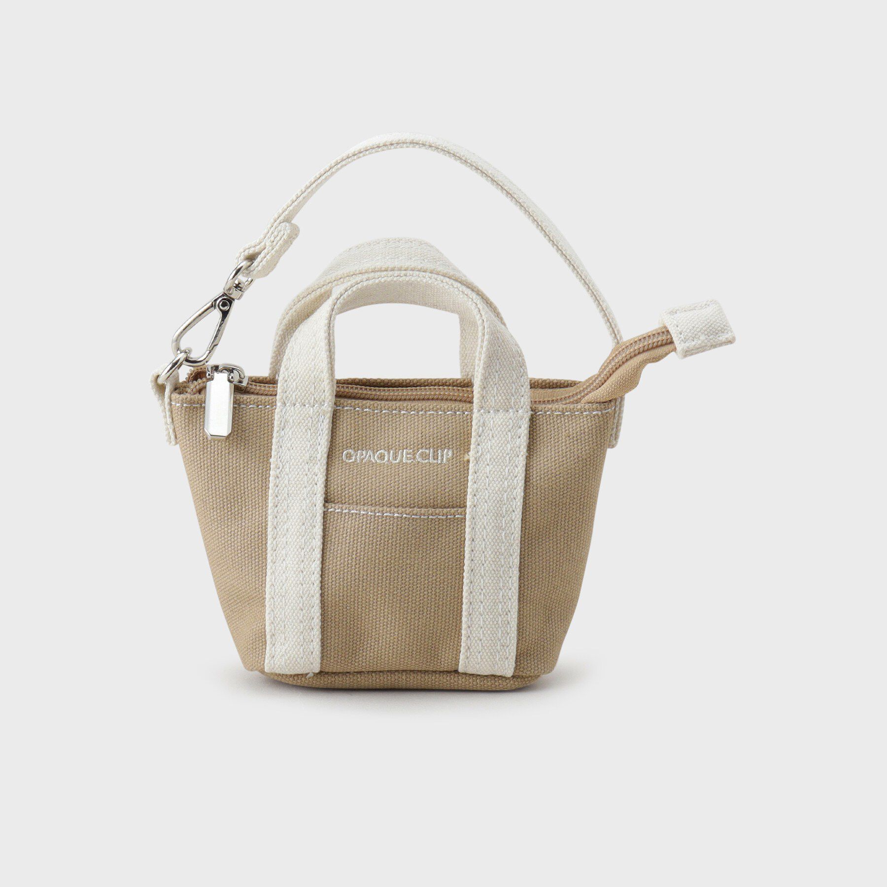 OPAQUE.CLIP「バイカラー帆布ミニBAGチャーム」|キーケース|ベージュ(052)