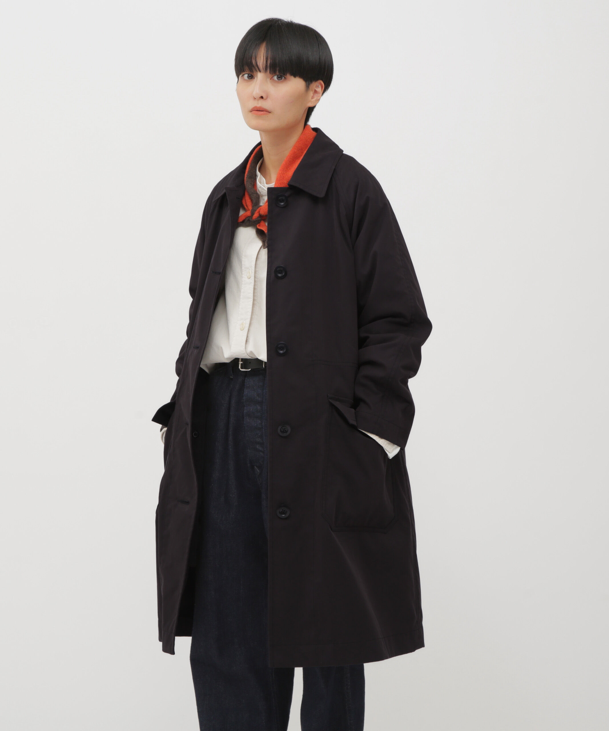 MHL.「WORN COTTON NYLON COAT」|その他|BLACK
