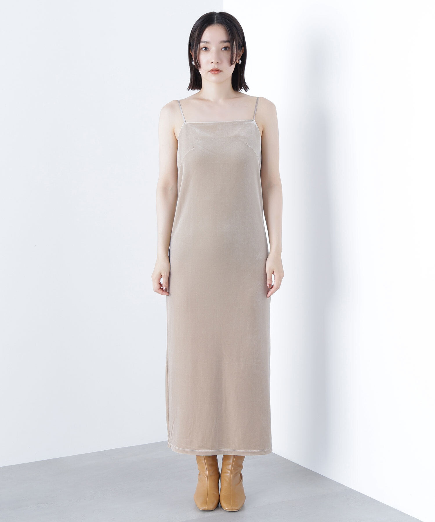  「ベロアカーデ＆キャミワンピース」|ワンピース|