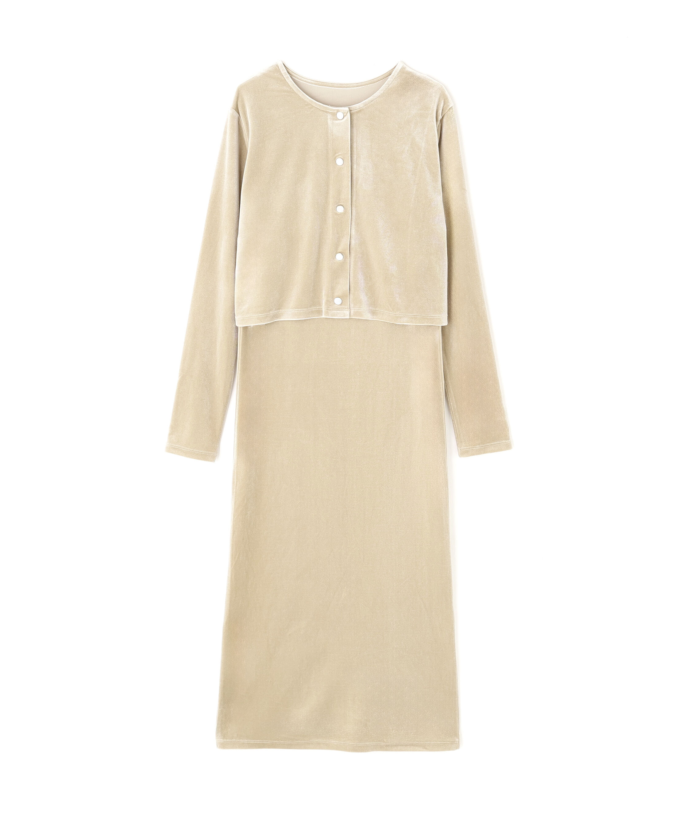  「ベロアカーデ＆キャミワンピース」|ワンピース|