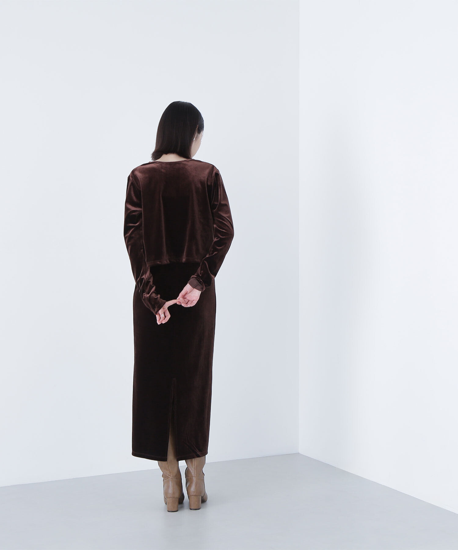  「ベロアカーデ＆キャミワンピース」|ワンピース|