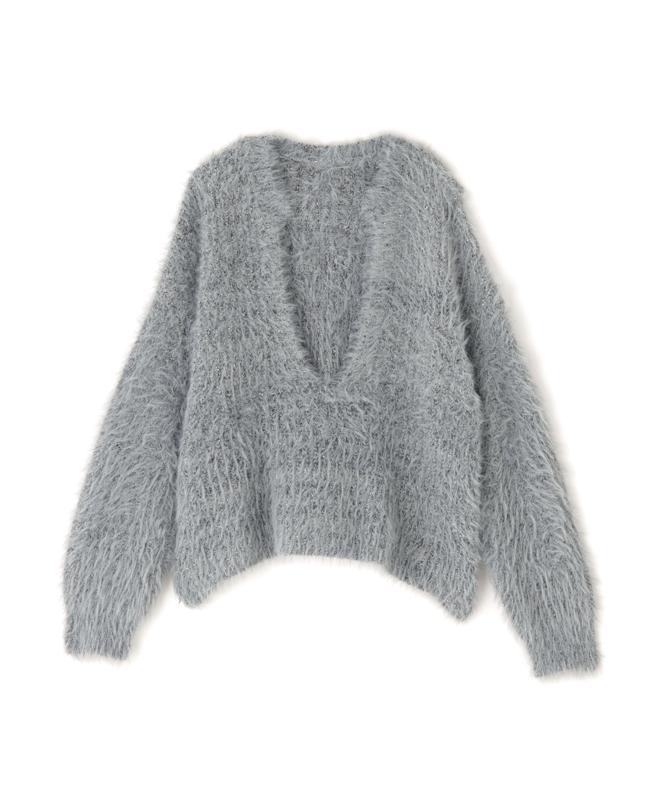  「キーネックシャギーラメニット」|ニット・セーター|