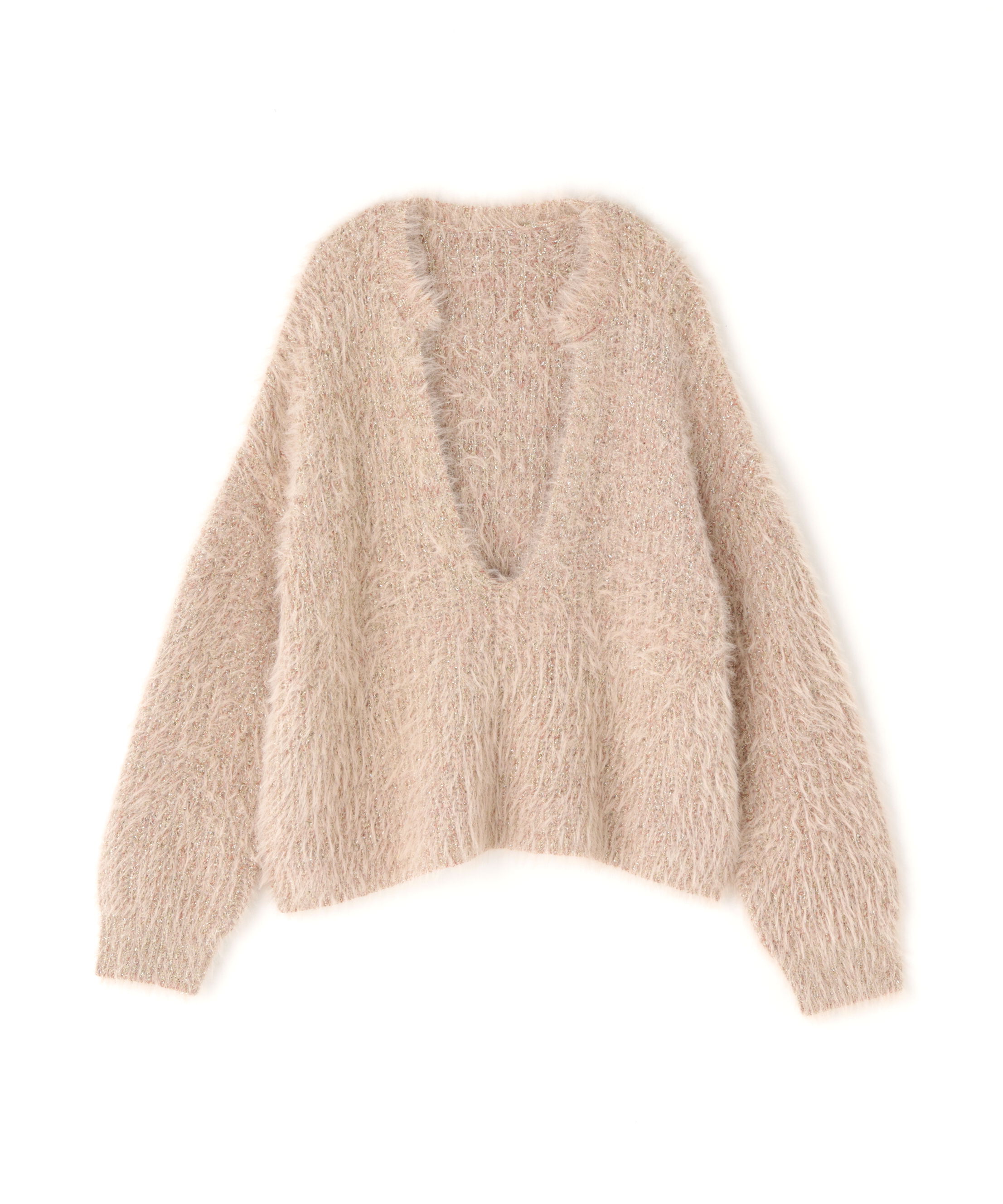  「キーネックシャギーラメニット」|ニット・セーター|