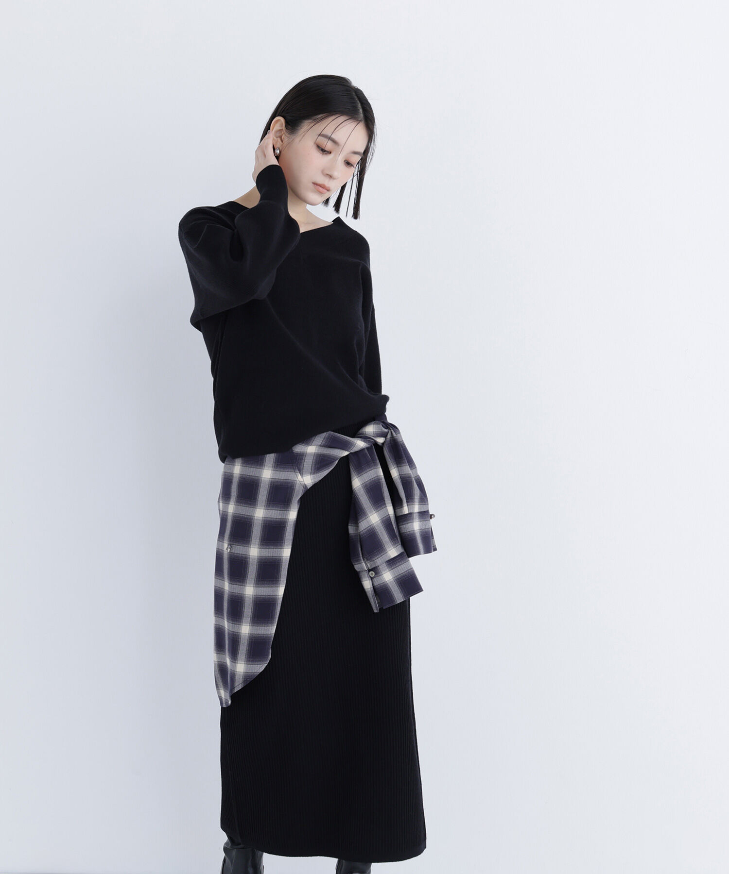  「Vネックフォルムニットセットアップ」|ワンピース|