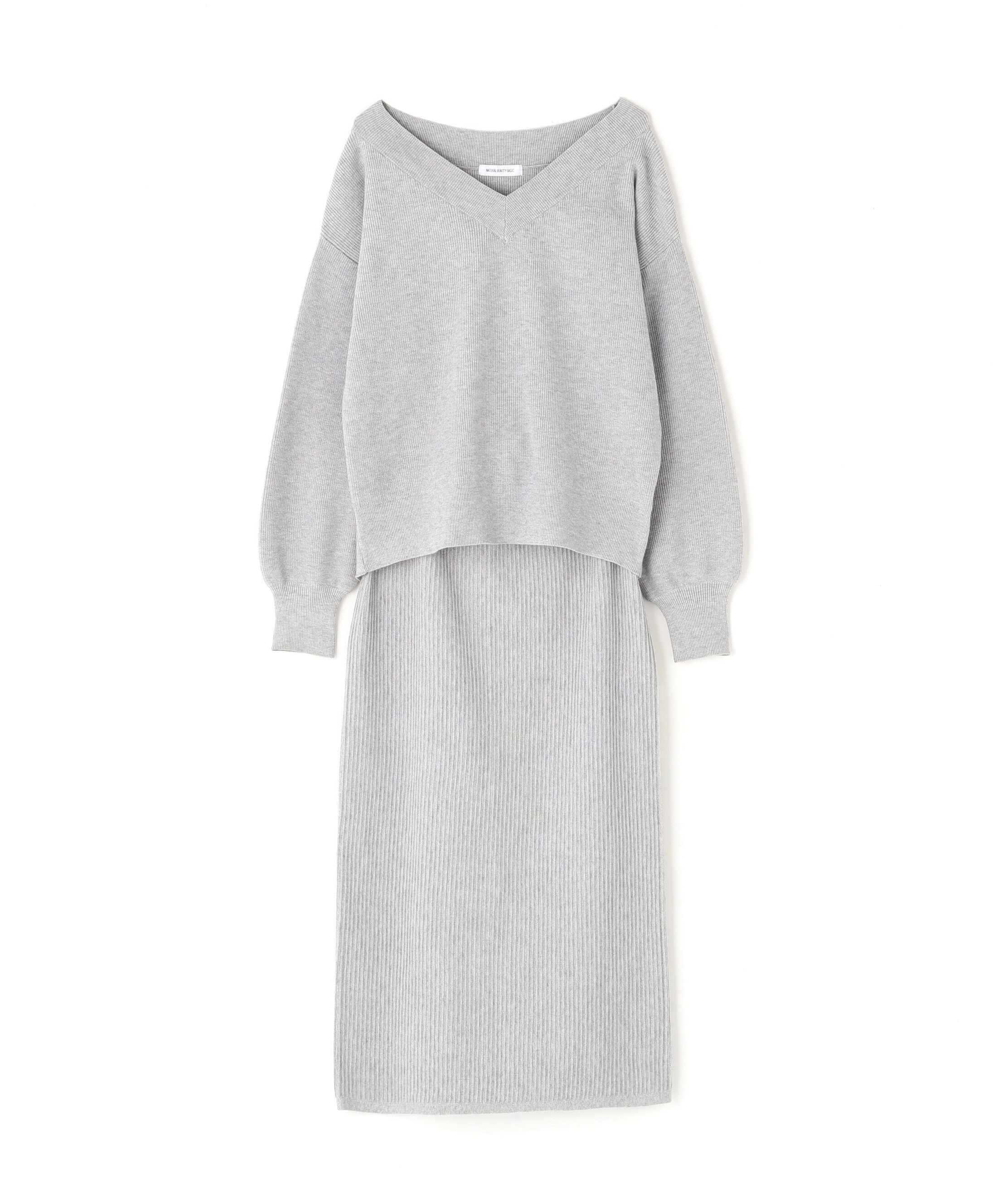 「Vネックフォルムニットセットアップ」|ワンピース|