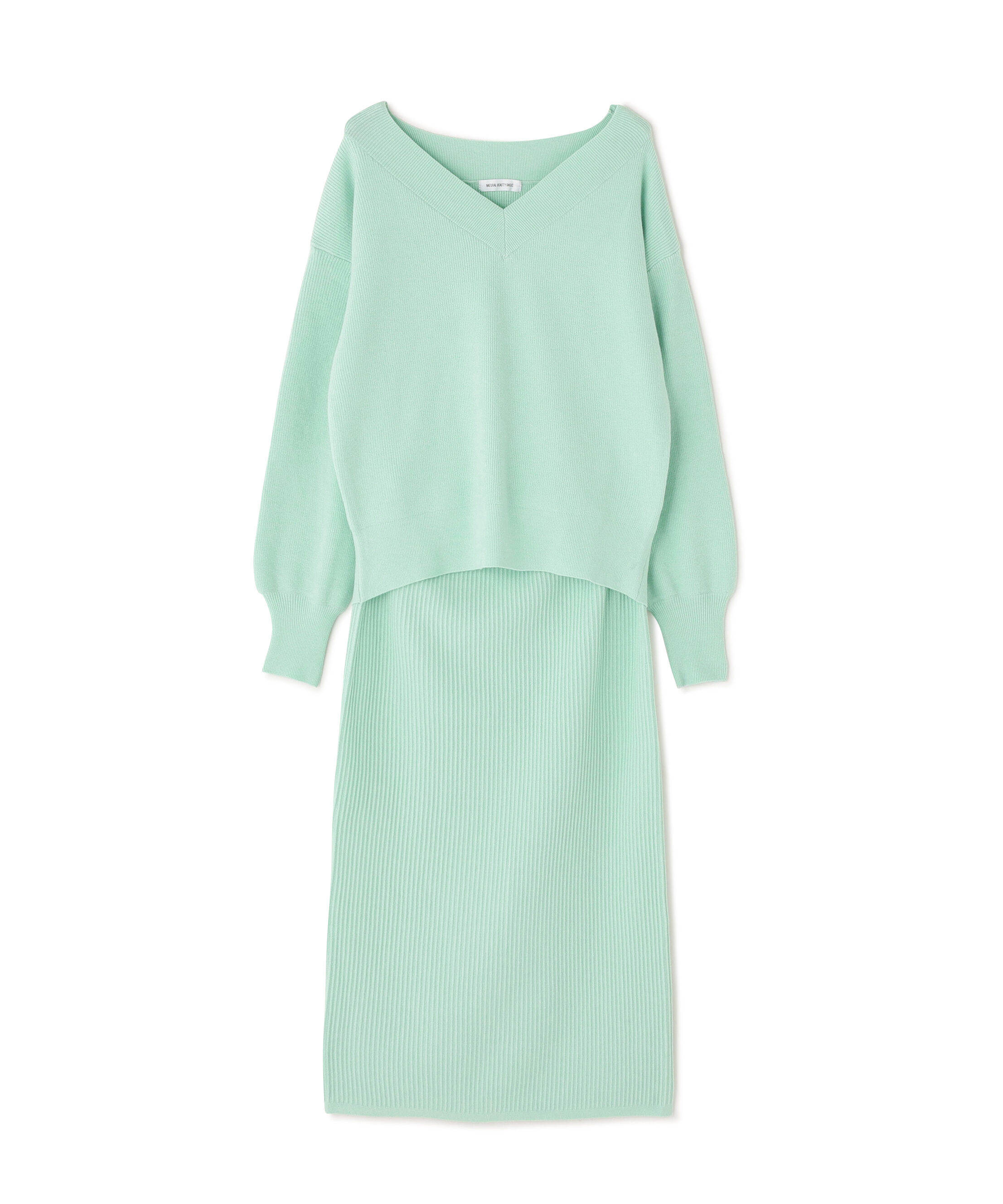  「Vネックフォルムニットセットアップ」|ワンピース|