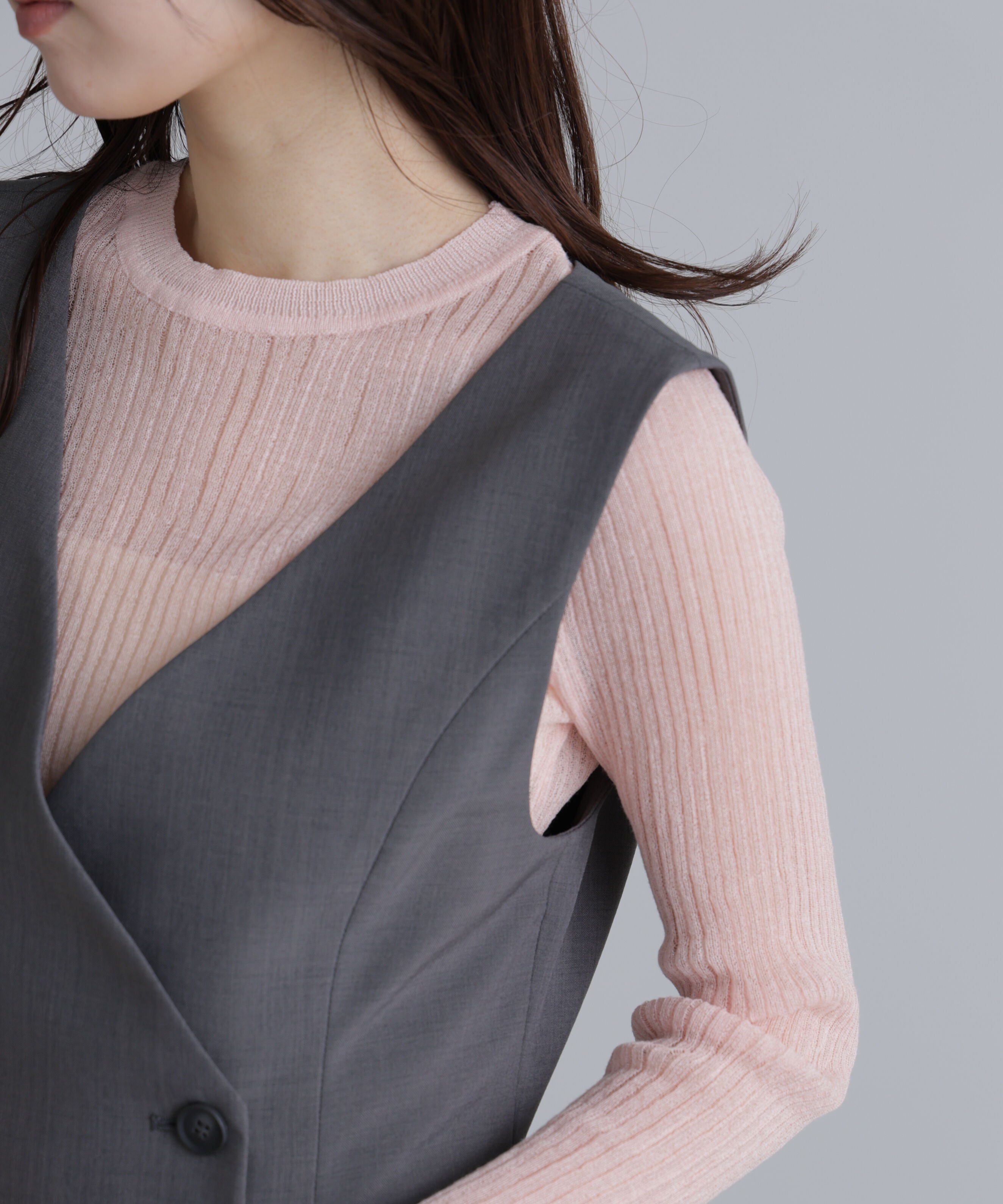  「ジレ風ラップミニジャンパースカート２」|ワンピース|