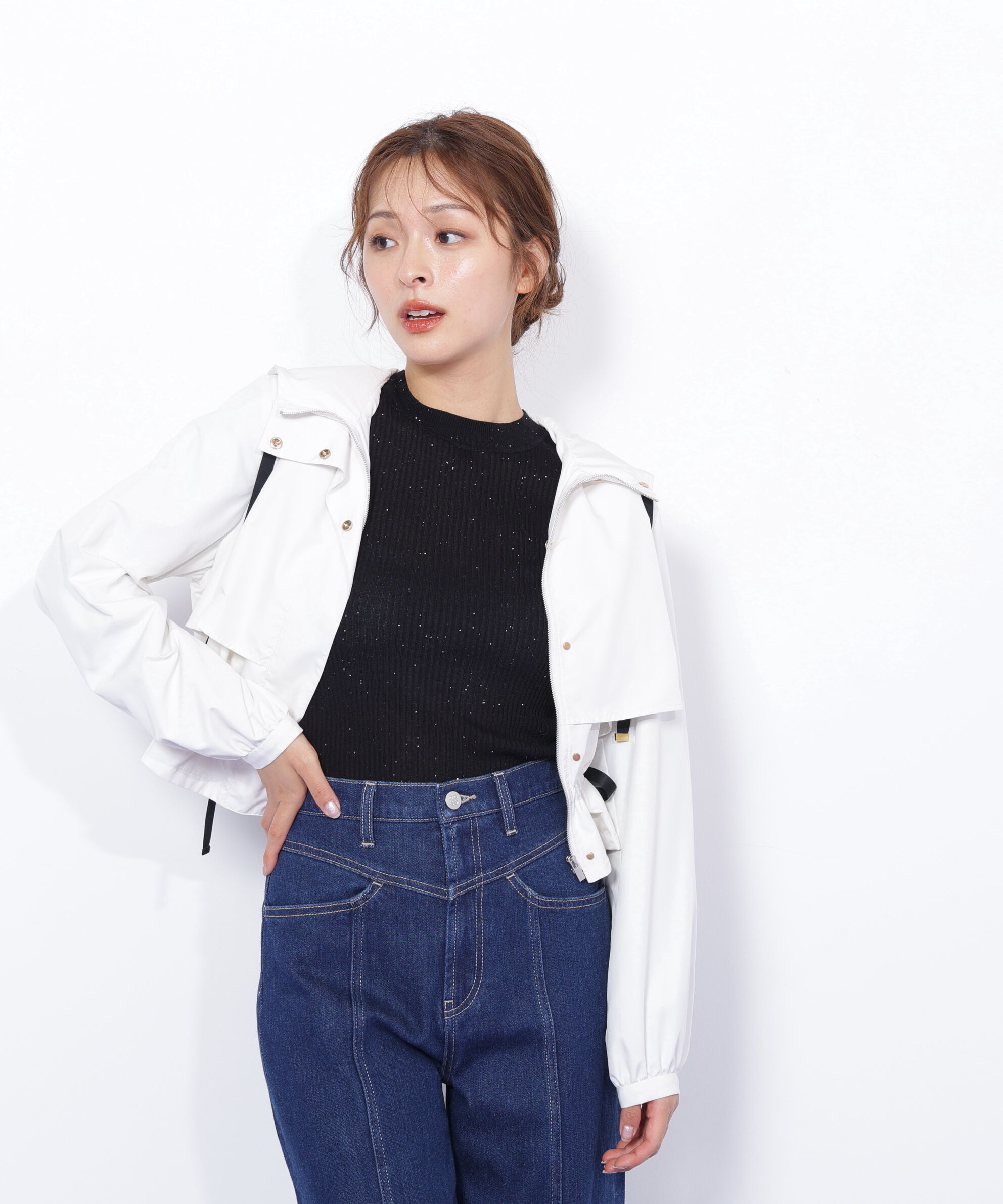  「配色リボンペプラムジャケット」|その他|