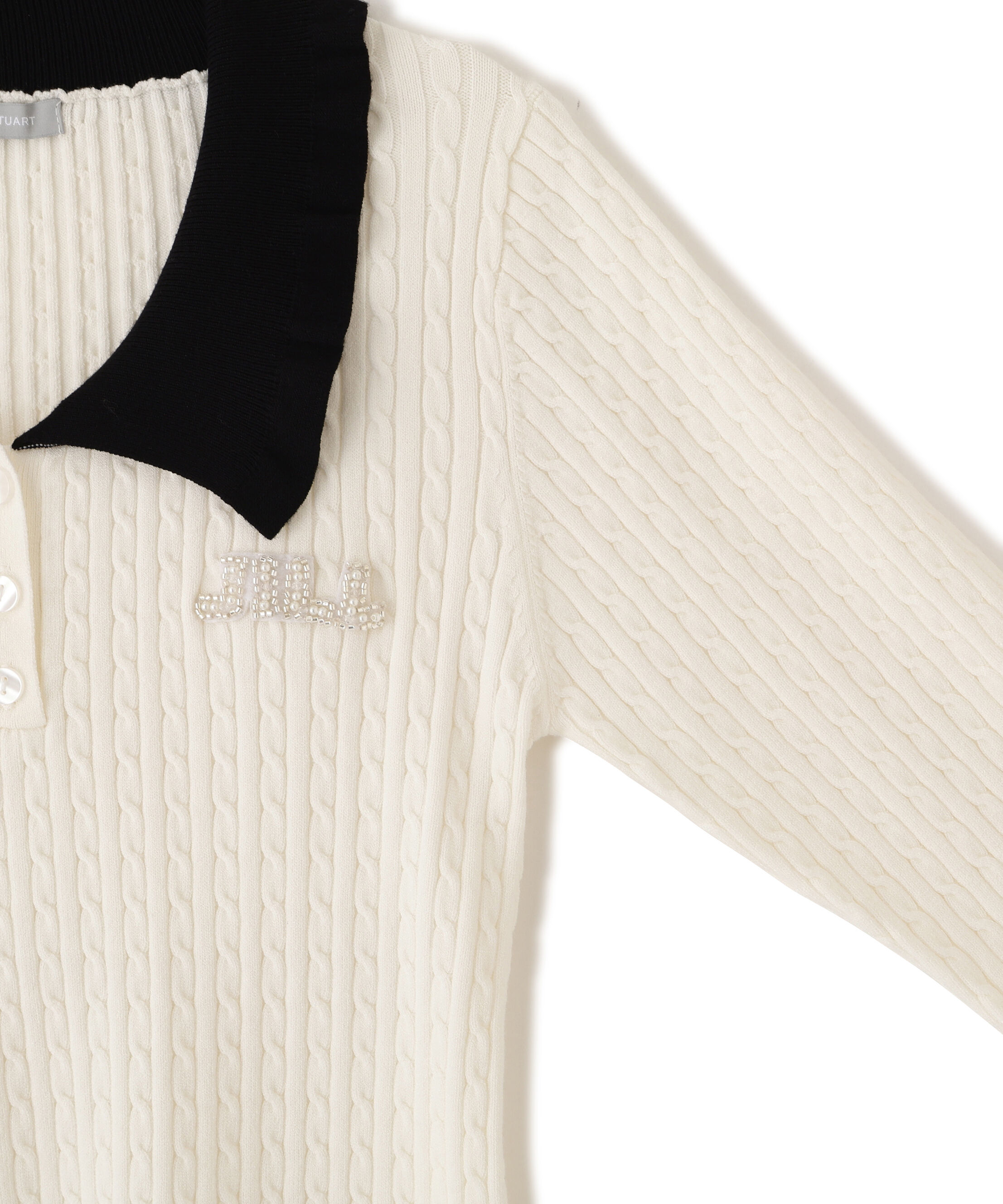  「ビジューロゴケーブルニット」|ニット・セーター|