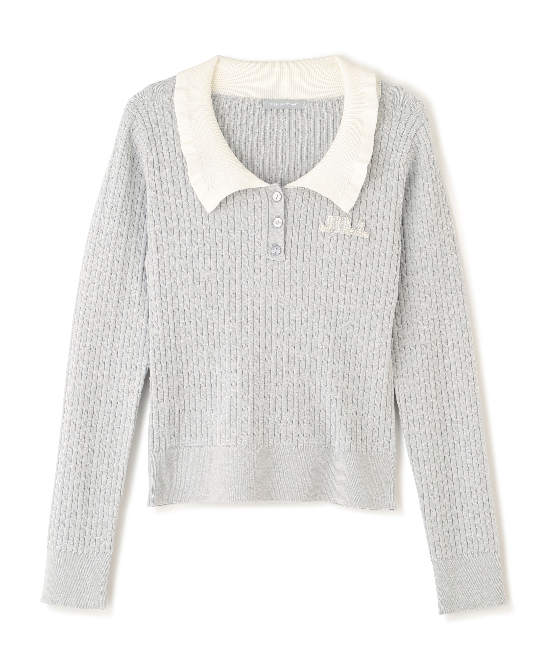  「ビジューロゴケーブルニット」|ニット・セーター|