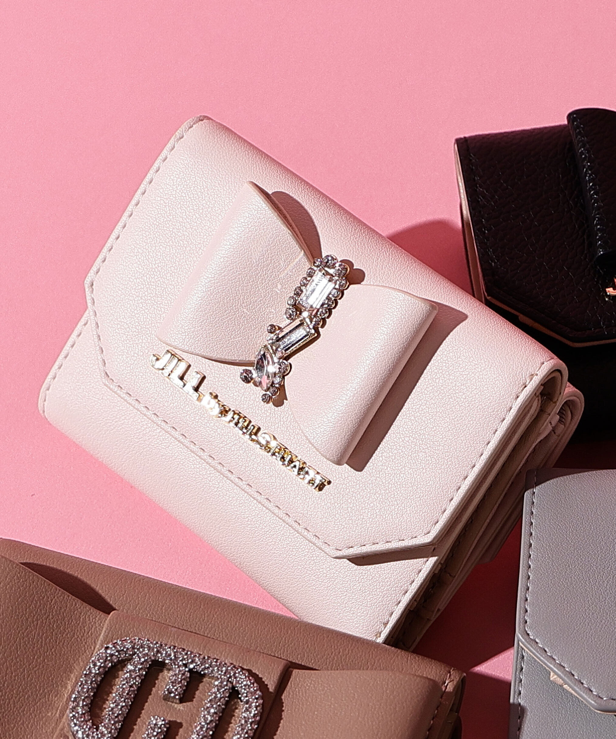  「リボンビジューウォレットミニ財布」|財布|アイボリー2