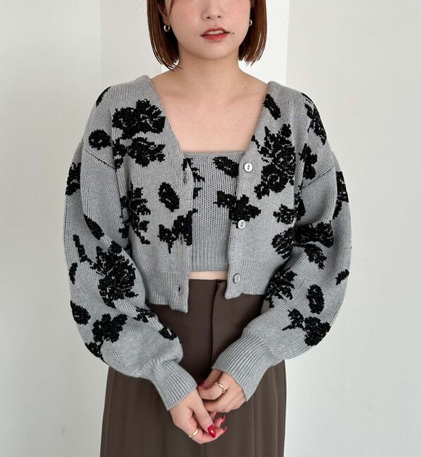 archives「ラメベロア花柄ＪＱニットＣＤアンサンブル」|カーディガン|
