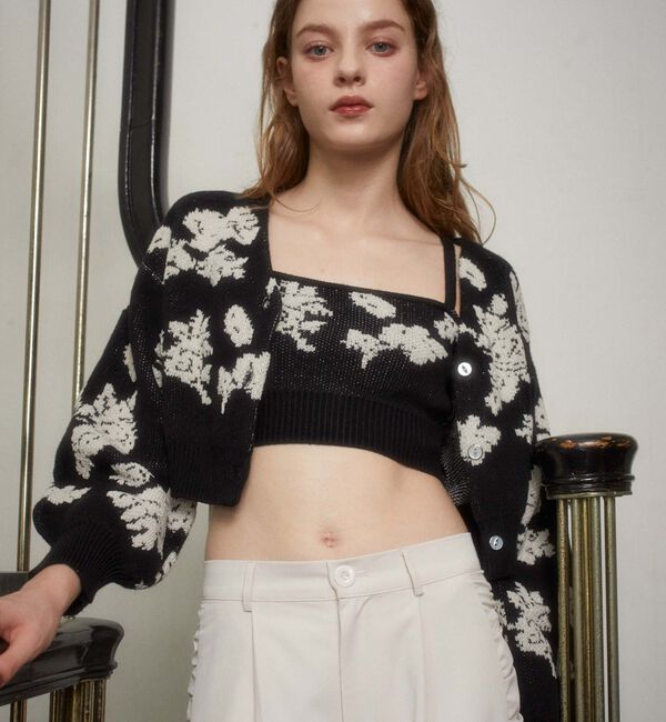 archives「ラメベロア花柄ＪＱニットＣＤアンサンブル」|カーディガン|