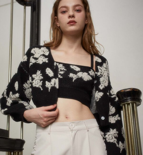 archives「ラメベロア花柄ＪＱニットＣＤアンサンブル」|カーディガン|