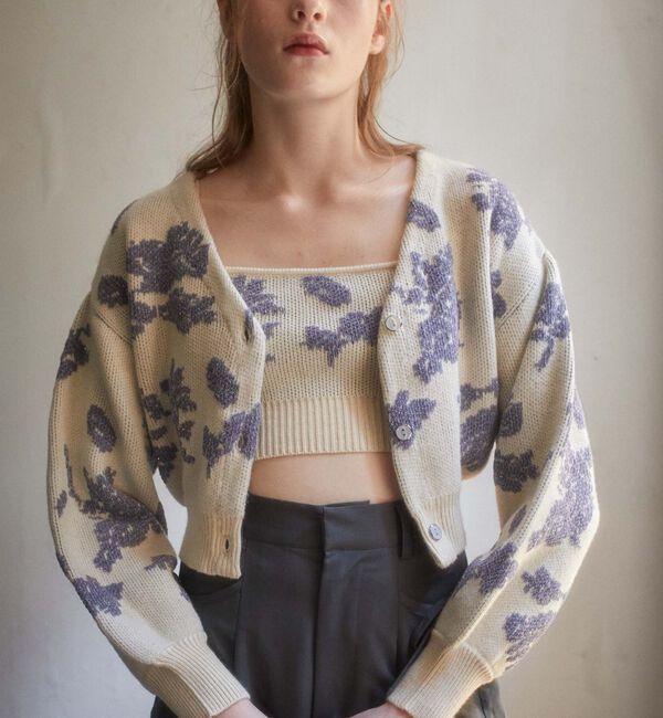 archives「ラメベロア花柄ＪＱニットＣＤアンサンブル」|カーディガン|