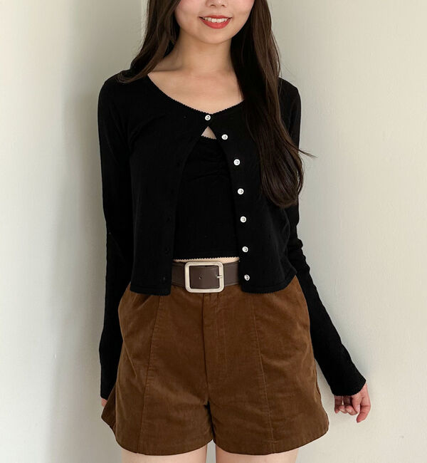 archives「ハリヌキニットアンサンブル」|カーディガン|BLACK