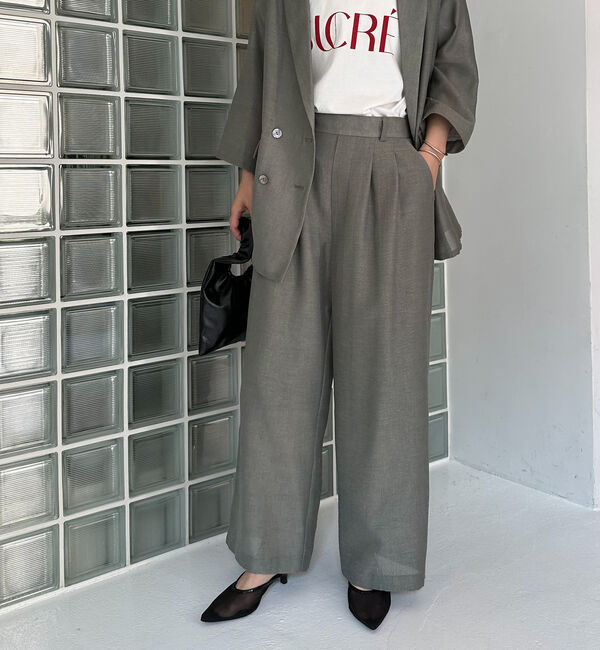 Doux archives「リネンライクシアーパンツ」|チノ|