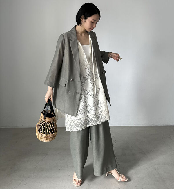 Doux archives「リネンライクシアーパンツ」|チノ|